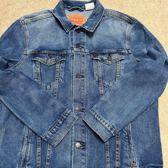 Vintage Levis Faded Denim Trucker Jacket XL - Picture 1 of 7